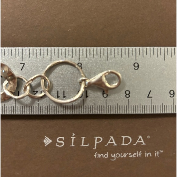 Silpada Hammered Sterling Silver ‘PAPER CHAIN’ Circle Links Bracelet B1217 - Picture 13 of 16